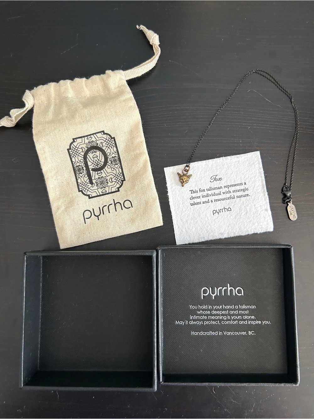 Pyrrha Fox charm in bronze